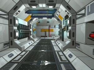 scifi corridor set Model 3D