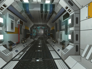 scifi corridor set Model 3D
