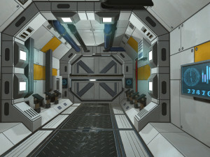 scifi corridor set Model 3D