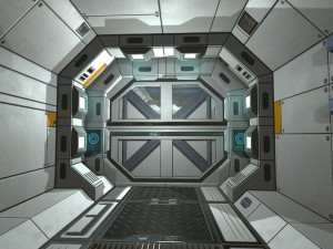 scifi corridor set Model 3D