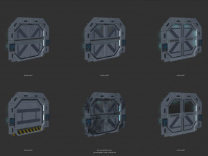 scifi corridor set Model 3D