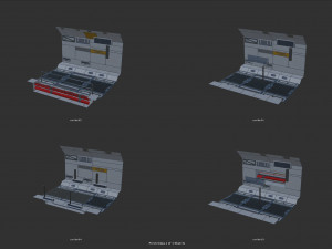 scifi corridor set Model 3D