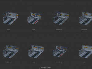 scifi corridor set Model 3D