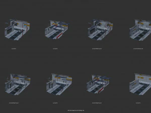 scifi corridor set 3D Model