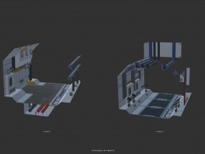 scifi corridor set Model 3D
