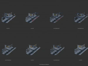 scifi corridor set 3D Model