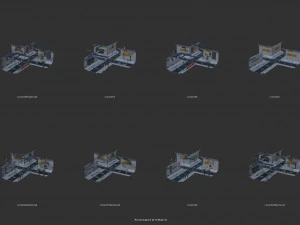 scifi corridor set 3D Model