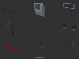 scifi corridor set 3D Model