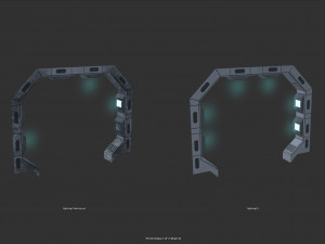 scifi corridor set Model 3D