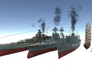 conjunto de barco antiguo Modelo 3D