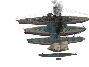 old ship set 3D 모델
