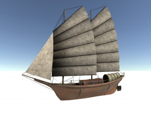 old ship set 3D 모델