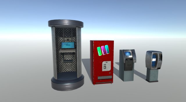 modern street props 3D Model .c4d .max .obj .3ds .fbx .stl .blend