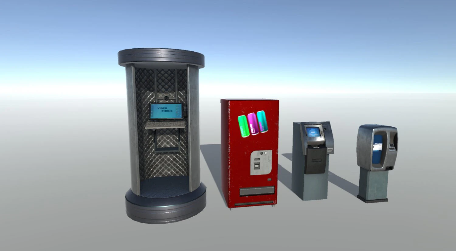 modern street props 3D Model .c4d .max .obj .3ds .fbx .stl .blend
