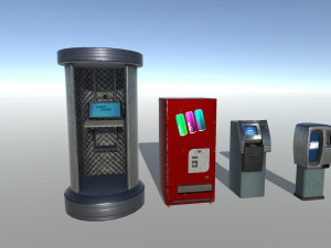 modern street props Modèle 3D