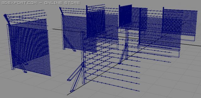 fence set 3D Model .c4d .max .obj .3ds .fbx .stl .blend 