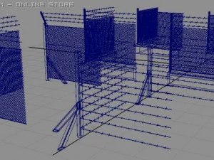 フェンスセット 3Dモデル