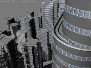 section de la ville Modèle 3D