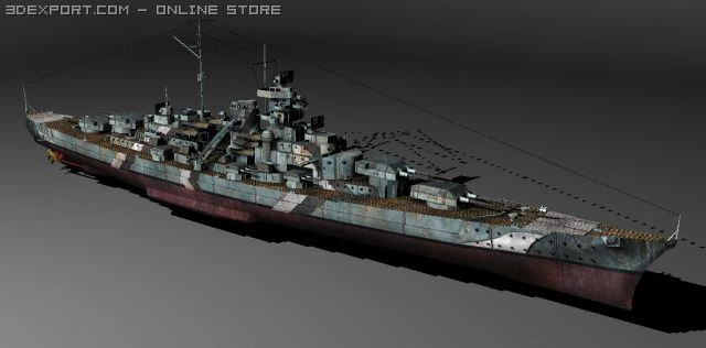 bismarck 3D Model .c4d .max .obj .3ds .fbx .stl .blend 