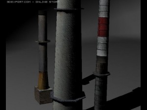 chimney set 3D Modell