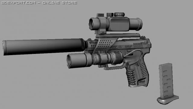 walter pistol 3D Model .c4d .max .obj .3ds .fbx .stl .blend 