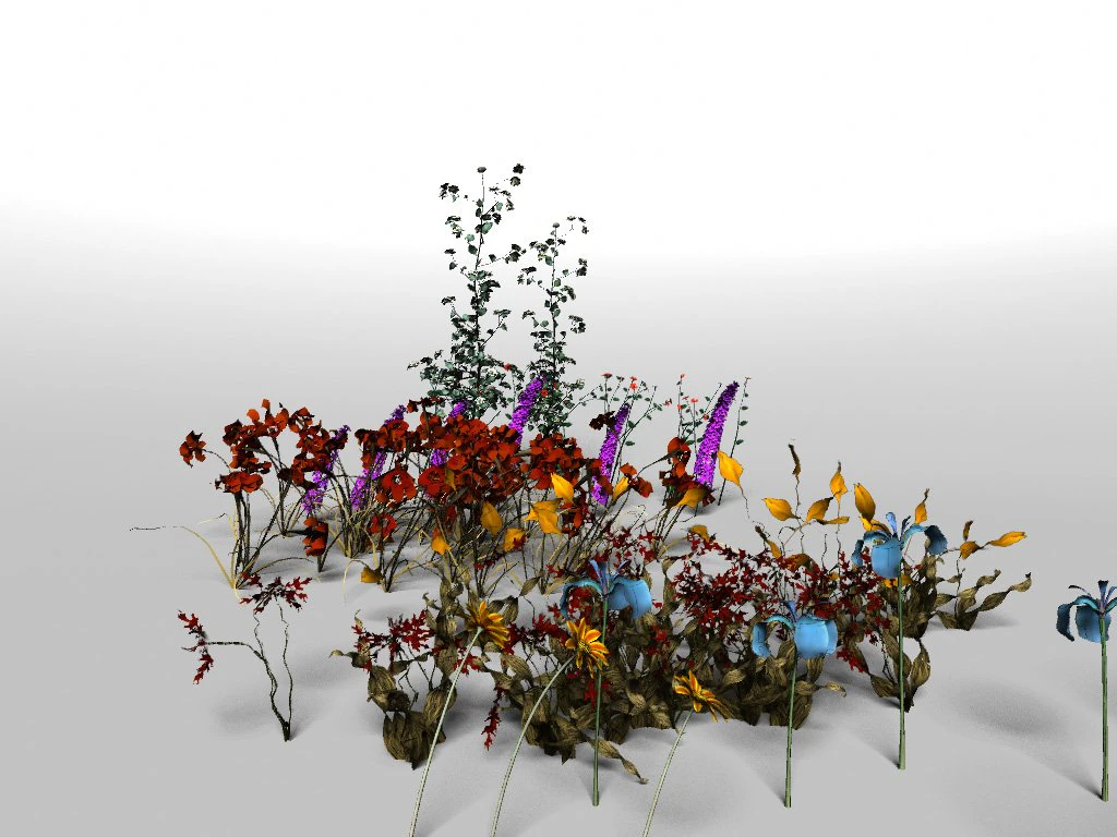 flower set 3D Model .c4d .max .obj .3ds .fbx .stl .blend