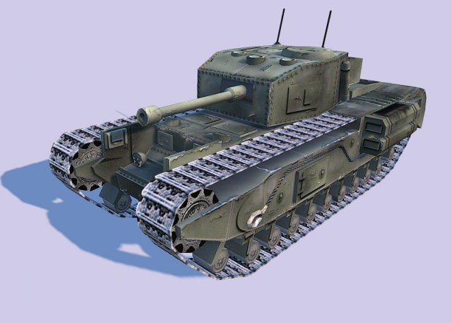churchil tank 3D Model .c4d .max .obj .3ds .fbx .stl .blend 