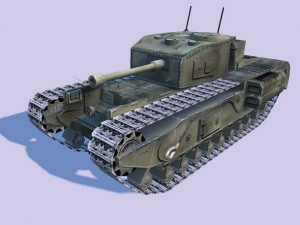 churchil tank Modèle 3D