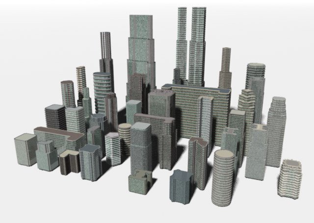skyscraper cityscape2 3D Model .c4d .max .obj .3ds .fbx .stl .blend