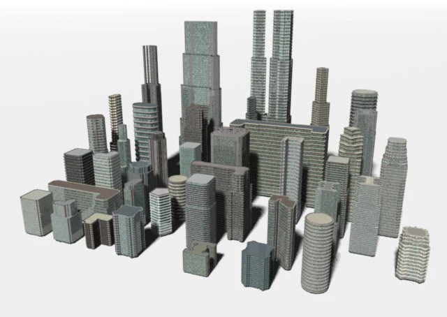 skyscraper cityscape2 3D Model .c4d .max .obj .3ds .fbx .stl .blend 
