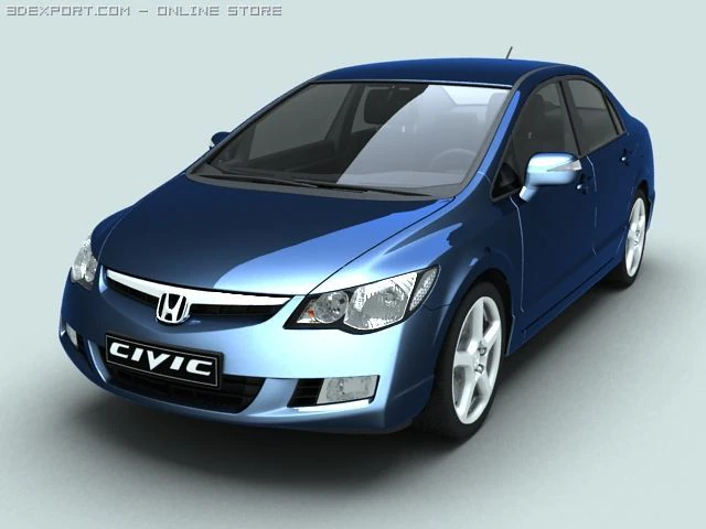 honda civic 3D Model .c4d .max .obj .3ds .fbx .stl .blend 