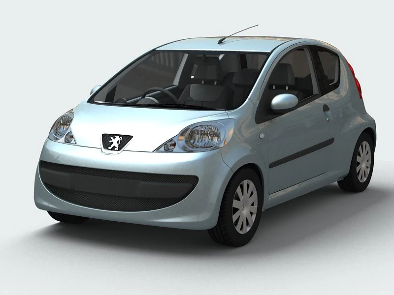peugeot 107 3D Model .c4d .max .obj .3ds .fbx .stl .blend