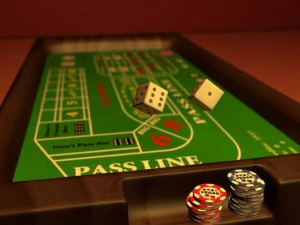 Cips ve zarlarla dolu kumarhane masası 3D Model