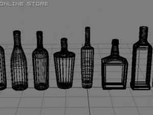alkol şişeleri 3D Model