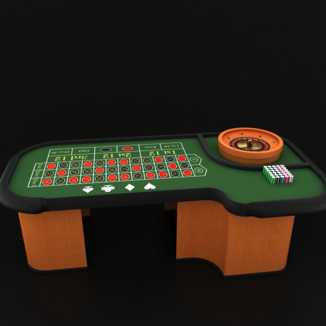 roulete table 3D Модель .c4d .max .obj .3ds .fbx .stl .blend 