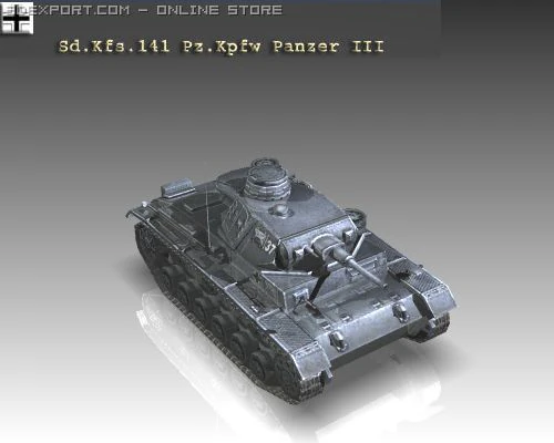 ww2 german medium tank panzer iii 3D Model .c4d .max .obj .3ds .fbx .stl .blend 