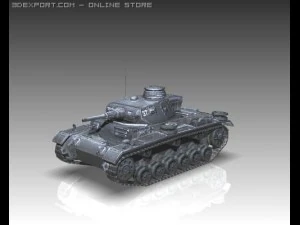 ww2 german medium tank panzer iii 3D Model