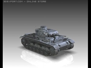 ww2 german medium tank panzer iii 3D 모델
