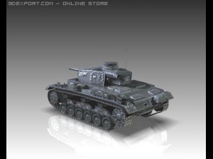 ww2 german medium tank panzer iii 3D 모델