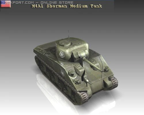 ww2 m4a1 sherman medium tank 3D Model .c4d .max .obj .3ds .fbx .stl .blend 