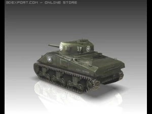 ww2 m4a1 sherman medium tank 3D Model