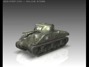 ww2 m4a1 sherman medium tank 3D Model