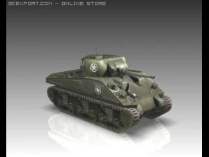 ww2 m4a1 sherman medium tank 3D Model