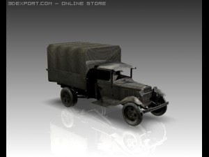 ww2 gaz aa soviet cargo truck Modelo 3D