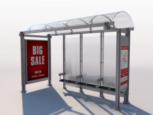 urban bus shelter Model 3D