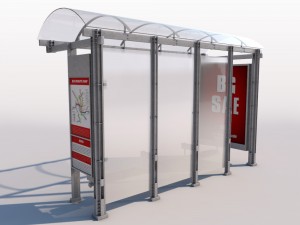 urban bus shelter Model 3D