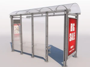 urban bus shelter 3D Model