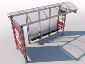 urban bus shelter Model 3D