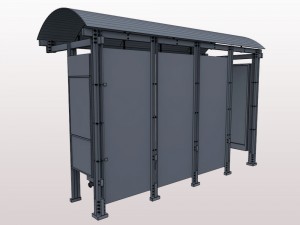 urban bus shelter Model 3D