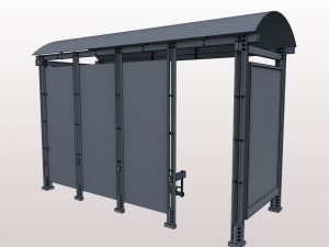 urban bus shelter Model 3D
